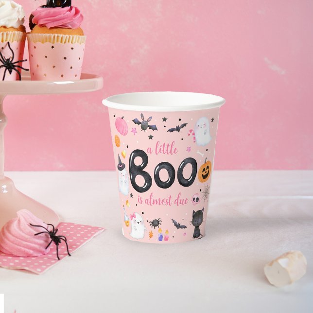Halloween Pink Ghost Baby Shower Paper Cup (Creator Uploaded)