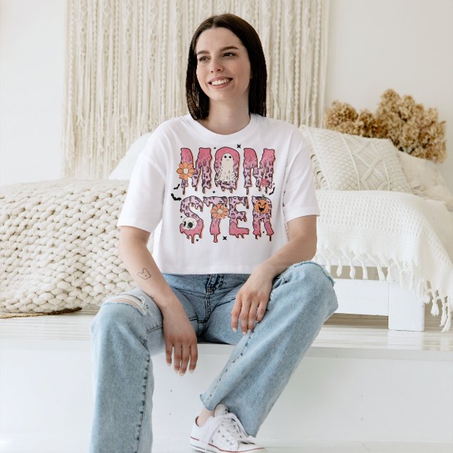 HALLOWEEN PINK MOMSTER LEOPARD PRINT  T-Shirt (Creator Uploaded)