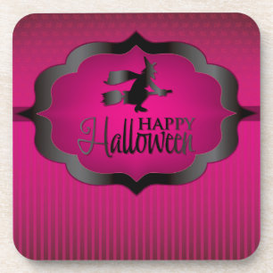 Halloween pink witch coaster