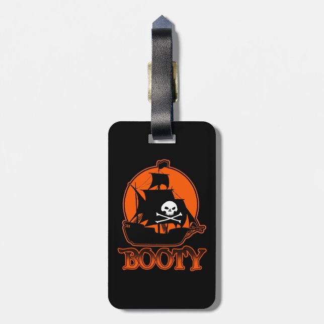 Halloween Pirate Booty Luggage Tag (Back Vertical)