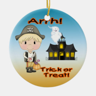 Halloween Pirate Boy Round Ornament