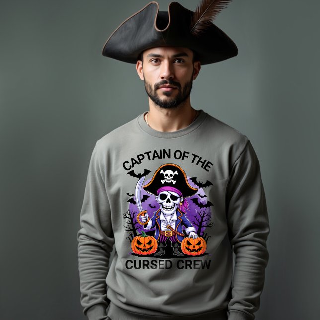 Halloween Pirate Captain of the Cursed Crew Sweatshirt (Creator Uploaded)