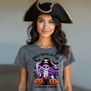 Halloween Pirate Captain of the Cursed Crew Tri-Blend Shirt