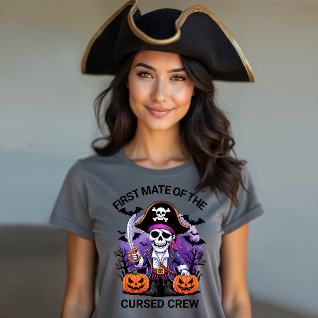 Halloween Pirate Captain of the Cursed Crew Tri-Blend Shirt (Creator Uploaded)