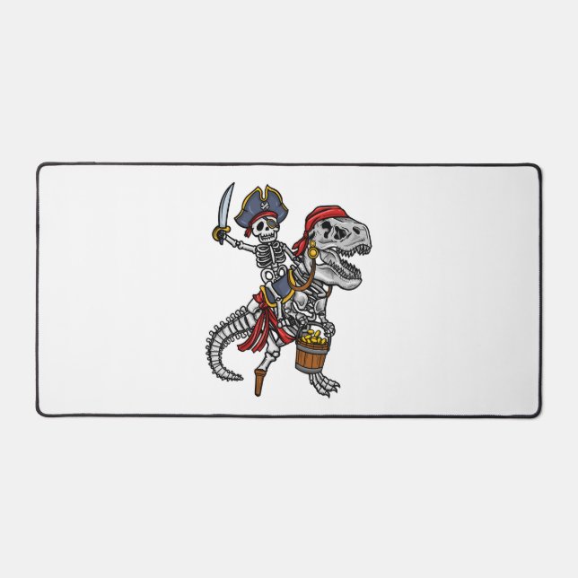 Halloween Pirate Dinosaur Skeleton Desk Mat (Front)