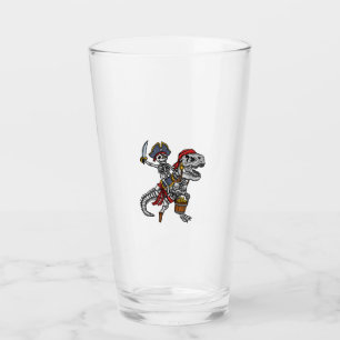 Halloween Pirate Dinosaur Skeleton Glass