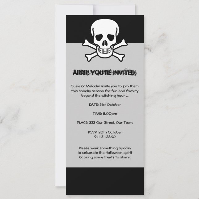 Halloween Pirate Invitation (Front)