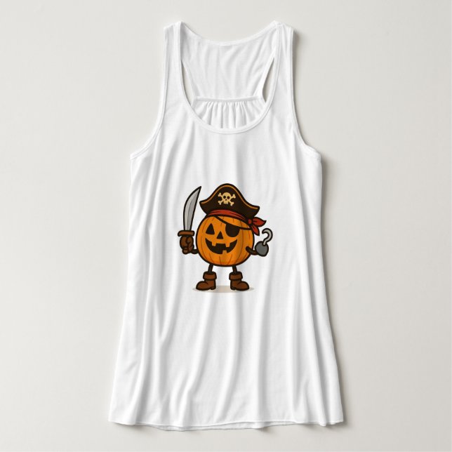Halloween pirate Jack-o-Lantern Singlet (Design Front)