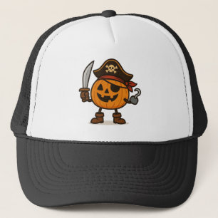 Halloween pirate Jack-o-Lantern Trucker Hat
