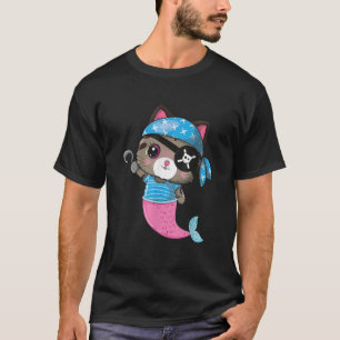 Halloween Pirate Mermaid Cat Lover Pirate Kitten S T-Shirt