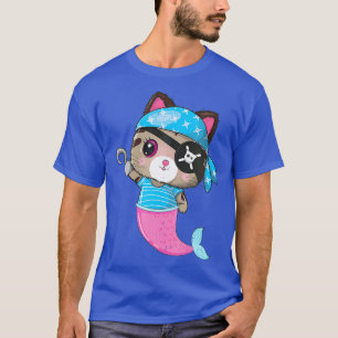 Halloween Pirate Mermaid Cat Lover Pirate Kitten S T-Shirt