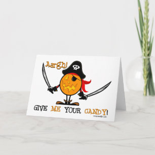 Halloween Pirate Pumpkin Card