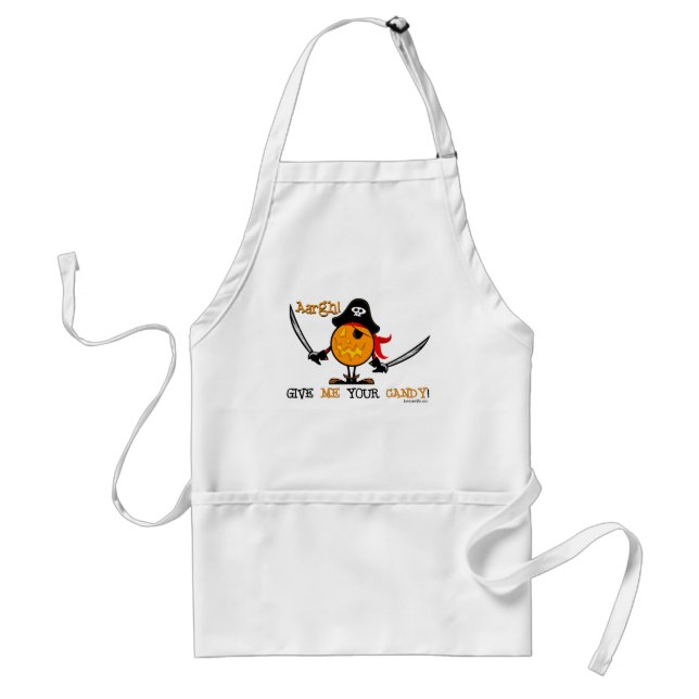 Halloween Pirate Pumpkin Standard Apron (Front)