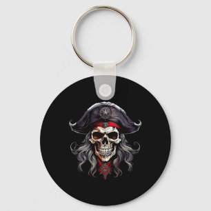Halloween Pirate Skull Key Ring
