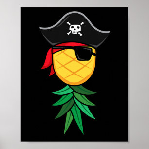 Halloween Pirate Upside Down Pineapple Swingers Li Poster