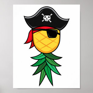 Halloween Pirate Upside Down Pineapple Swingers Li Poster