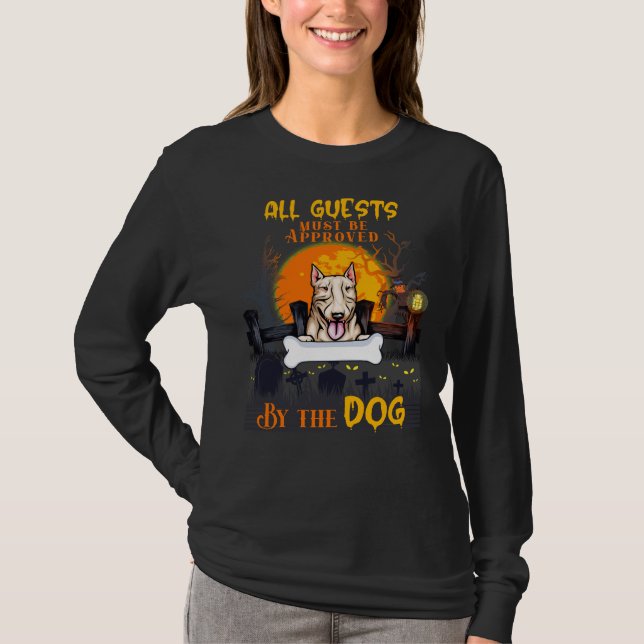 Halloween Pitbull Dog Men Or Woman Pit Bull Terrie T-Shirt (Front)