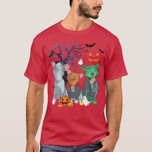 Halloween Pitbull Dog Witch Scary Halloween Costum T-Shirt