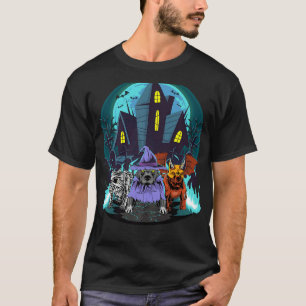 Halloween Pitbulls Mummy Witch Devil Pitbull Dog T T-Shirt
