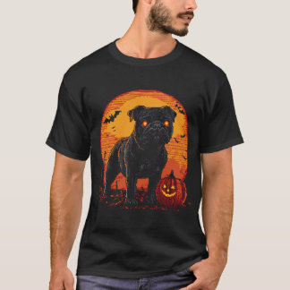 Halloween Pixel Art Black Dog with Glowing Red Eye T-Shirt