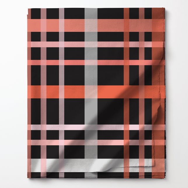 Halloween Plaid Black and Orange Pattern Fabric (Creator Uploaded)