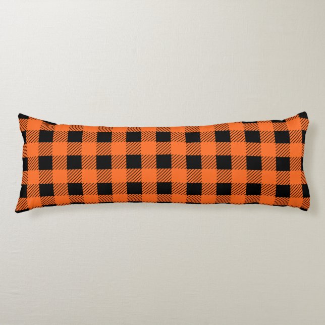 Halloween Plaid Body Pillow (Front)