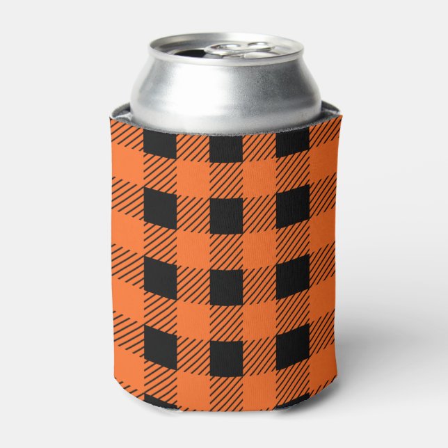 Halloween Plaid Can Cooler (Can Front)