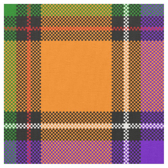 Hallowe'en Plaid Fabric (Close Up)