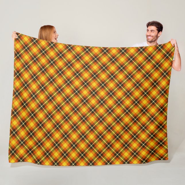 Halloween Plaid Fleece Blanket (In Situ)