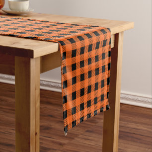 Halloween Plaid Long Table Runner
