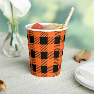 Halloween Plaid Paper Cups