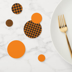 Halloween Plaid Pattern Confetti