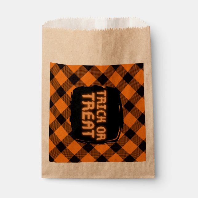 Halloween Plaid Pattern Favour Bags (Front)