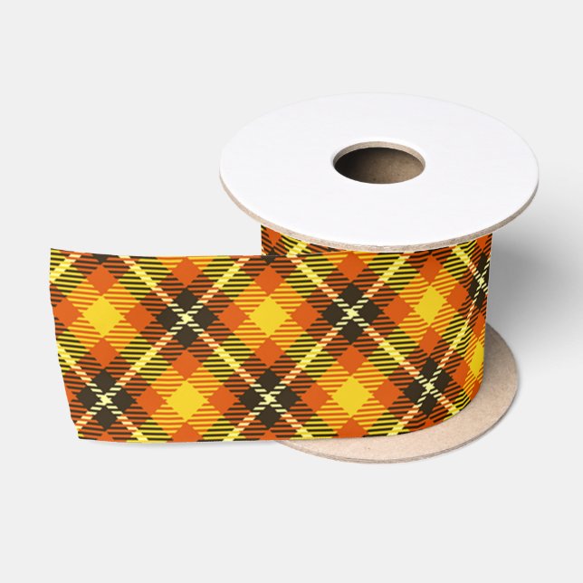 Halloween Plaid Satin Ribbon (Spool)