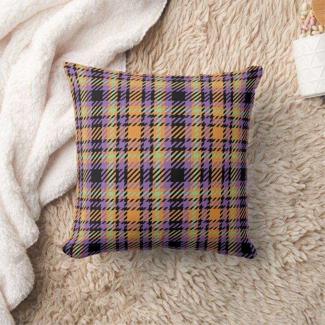 Halloween Plaid Tartan Cushion (Blanket)