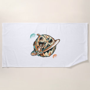 Halloween Planet Beach Towel