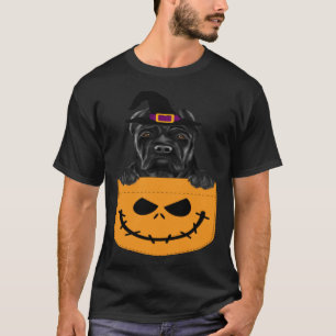 Halloween Pocket Cane Corso Scary Jack O Lantern T-Shirt