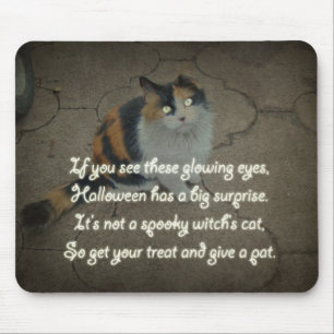 Halloween Poem - Calico Cat Mouse Pad