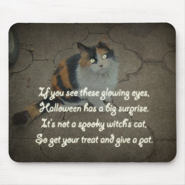 Halloween Poem - Calico Cat Mouse Pad (Front)