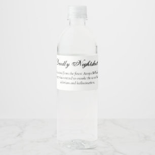 Halloween Poison Deadly Nightshade Water Bottle Label