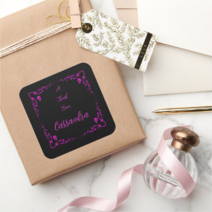 Halloween Poison Purple Personalised Square Sticker