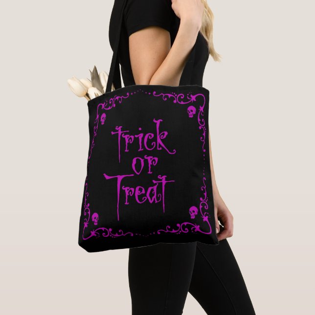 Halloween Poison Purple Trick or Treat Tote Bag (Close Up)