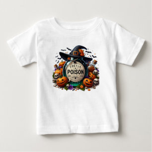 Halloween Poison with Childs Name Baby T-Shirt