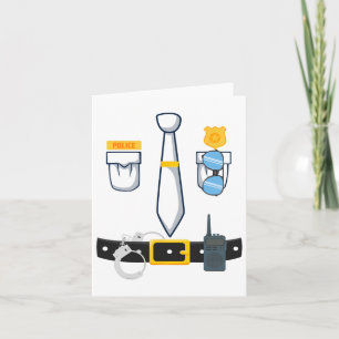 Halloween Police Officer Costume Card