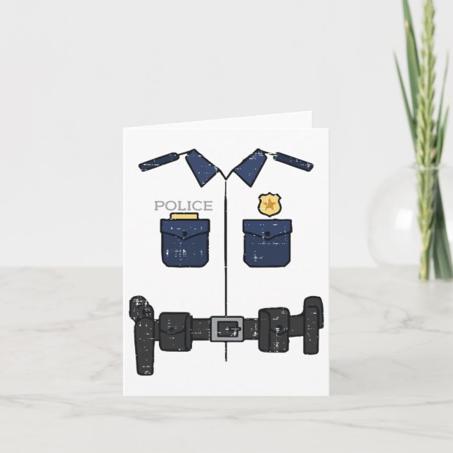 Halloween Police Officer Costume Cop Boys Kids Men Card (Front)