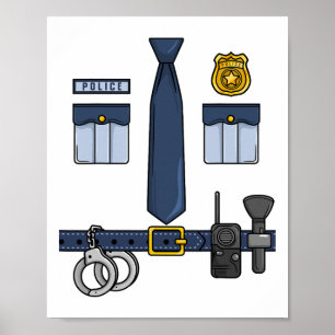 Halloween Policeman Costume Halloween Police Offic Poster
