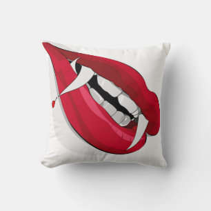 Halloween Polyester Throw Pillow 16" x 16"/Lips