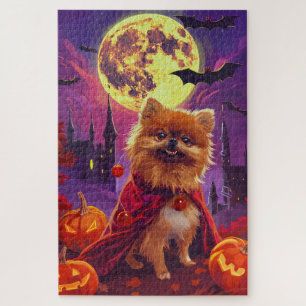 Halloween Pomeranian Vampire Pumpkins Scary  Jigsaw Puzzle