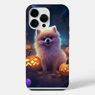 Halloween Pomeranian With Pumpkins Scary iPhone 14 Pro Max Case