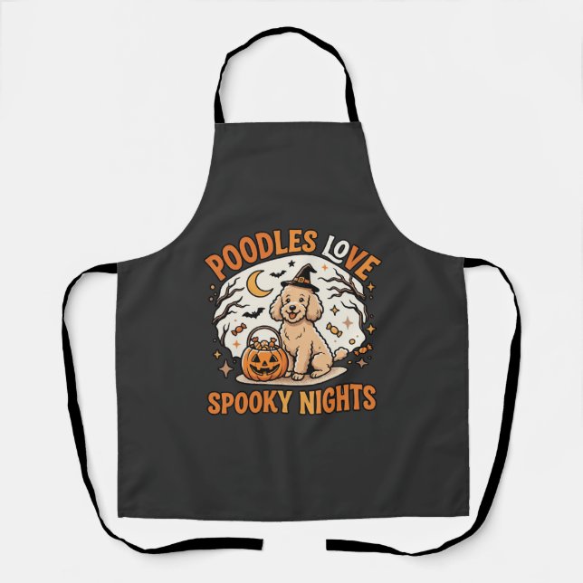 Halloween Poodle Spooky Season Apron (Front)